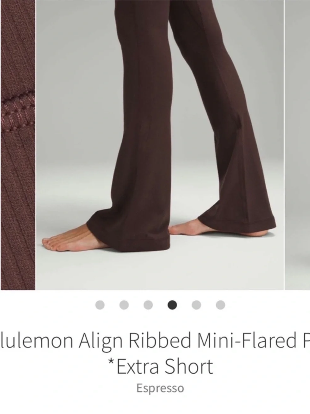 Lululemon Align High Rise Ribbed Mini Flared Pants Espresso Brown Sz 4